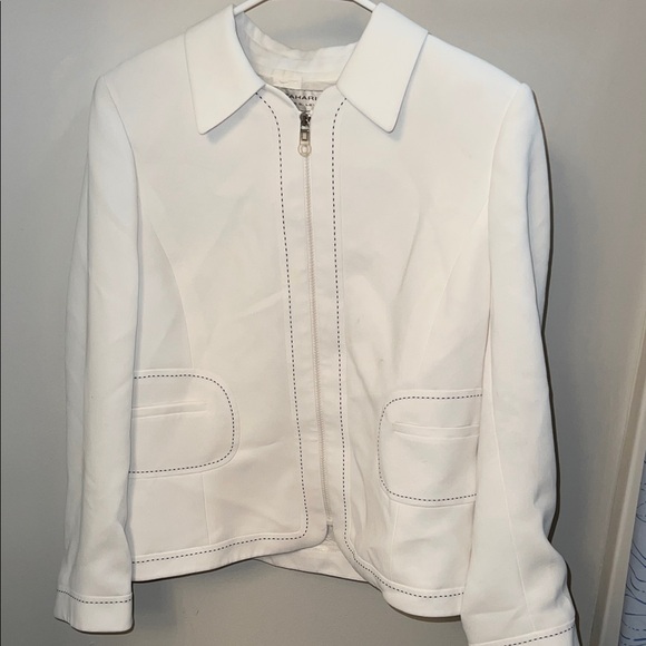Tahari White Women's Blazer with Stitch Detail - Picture 1 of 2